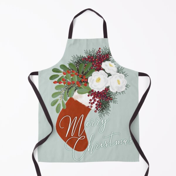 Item preview, Floral Christmas stocking, Merry Christmas, mint designed and sold by blursbyai.