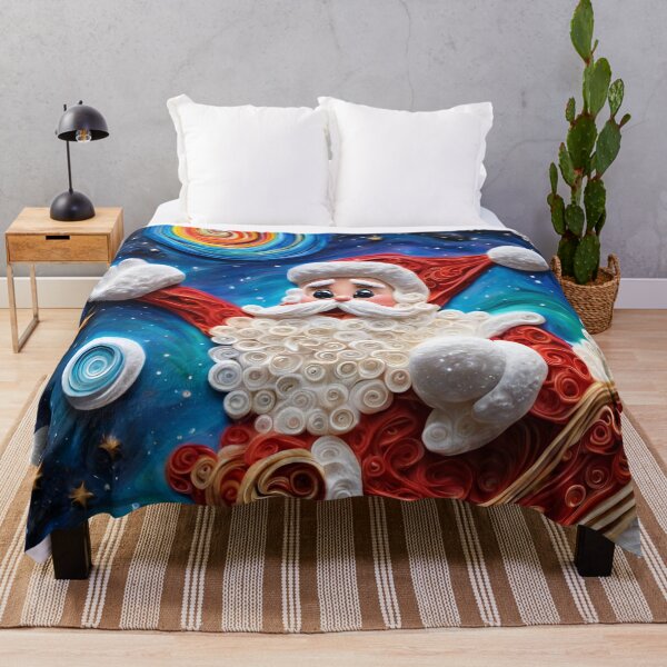 Item preview, Santa distributing gifts across Beautiful dark galaxy with colourful stars and planets designed and sold by Oorviart.