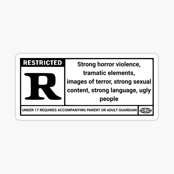 Rated R Sticker for Sale by TeeArcade84