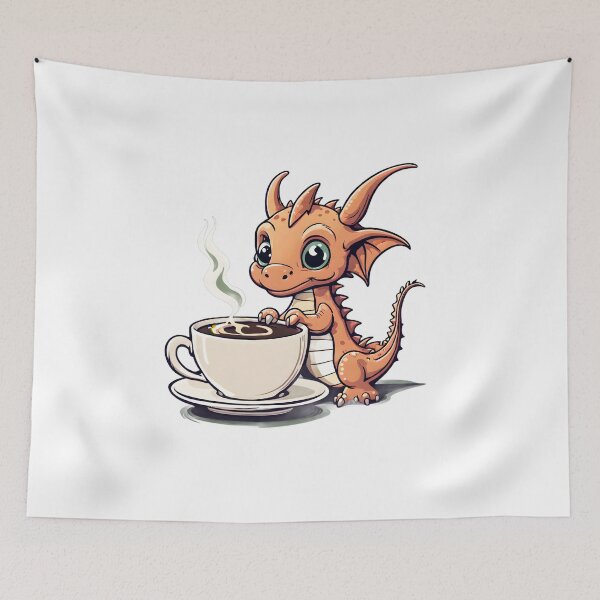 Item preview, Coffee Drinking Baby Dragon designed and sold by VisualMotivator.