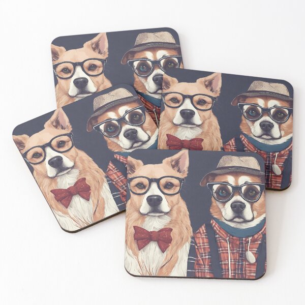 Item preview, Dogs with glasses, hat, bow, shirt designed and sold by NaturaFotos.