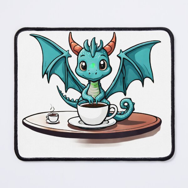 Item preview, Coffee Drinking Cute Baby Dragon designed and sold by VisualMotivator.