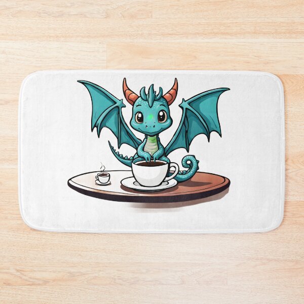 Item preview, Coffee Drinking Cute Baby Dragon designed and sold by VisualMotivator.