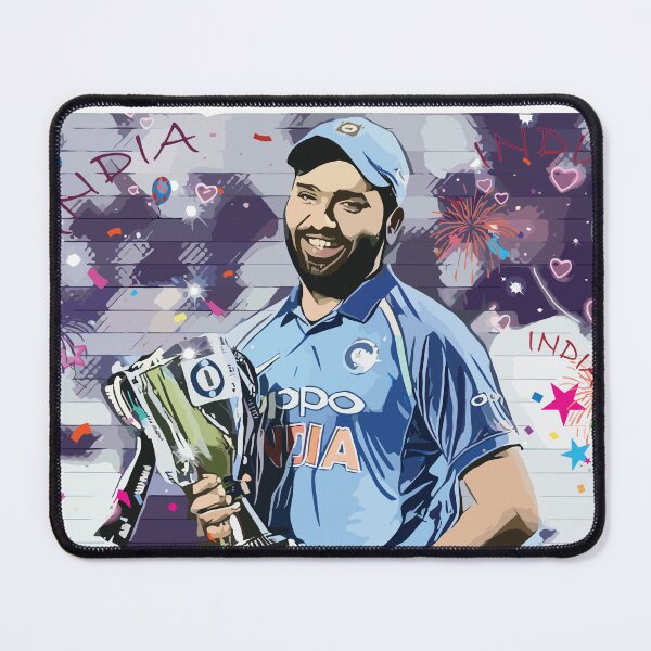 Item preview, Rohit Sharma holding Cricket World Cup designed and sold by Crick-India.