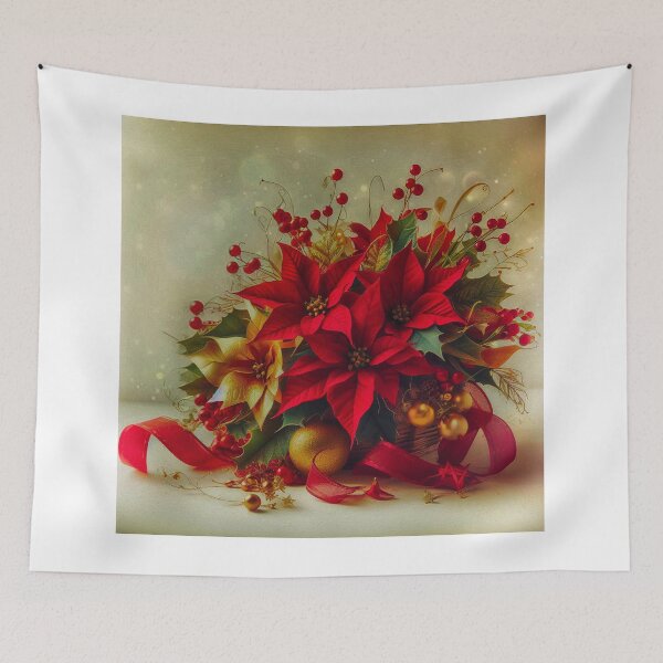 Item preview, poinsettia flowers christmas designed and sold by kathleenjean.
