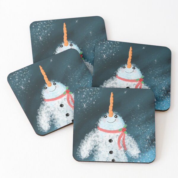 Artikelvorschau, Narwal-Schneemann-Winter-Weihnachtskunst-Malerei entworfen und verkauft von The Dainty Kindle Co.