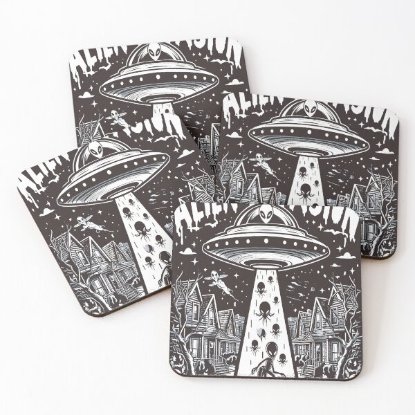 Item preview, Alien Invasion Spooky Halloween Sci-fi  designed and sold by KitonicTees.