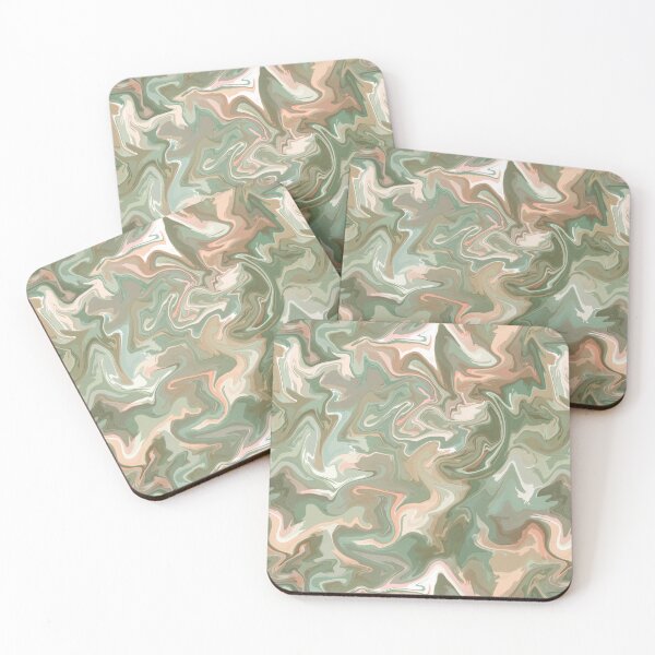 Item preview, Desert Sage Silk Marble - Light Sage Green, Peach, and Off White Liquid Paint Pattern designed and sold by GenAumonier.