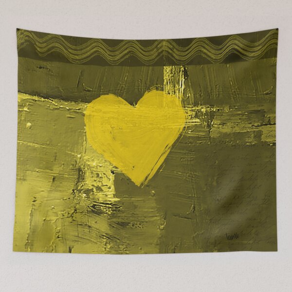 Item preview, Yellow heart on yellow background, portrait designed and sold by a3-studio.