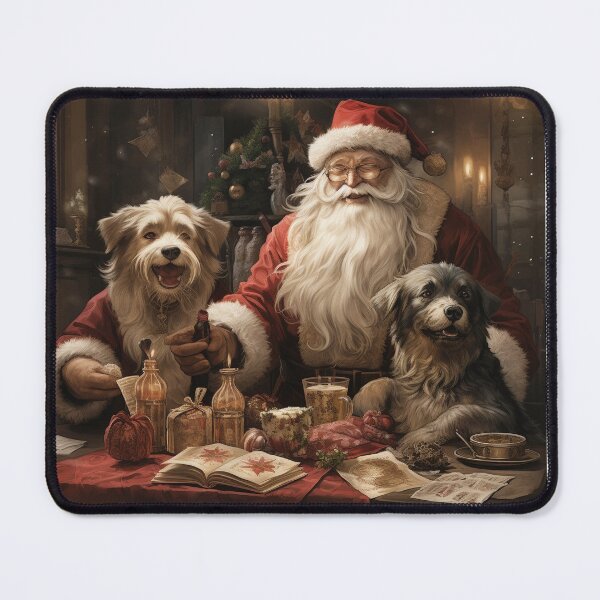 Item preview, Happy Dogs and Santa Claus Christmas Card designed and sold by aghnadarragh.