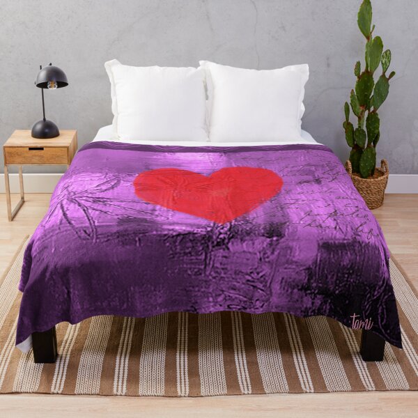 Item preview, Red heart on purple background, portrait designed and sold by a3-studio.