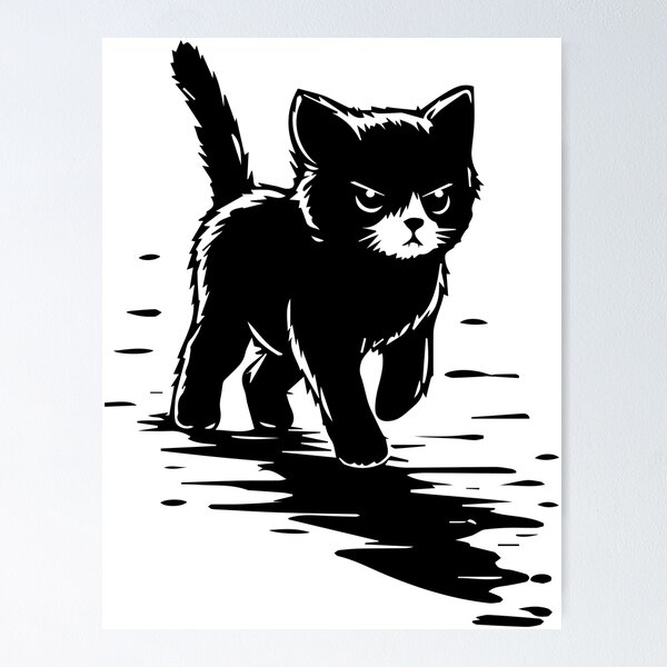 Aperçu de l'œuvre Chat noir errant créée et vendue par SiMinDesigns.