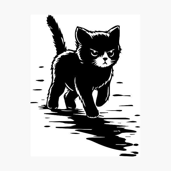 Aperçu de l'œuvre Chat noir errant créée et vendue par SiMinDesigns.