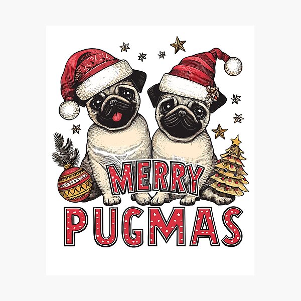 Item preview, Pawsome Pugmas Joy: Unleash The Cuteness designed and sold by Sandydesign.