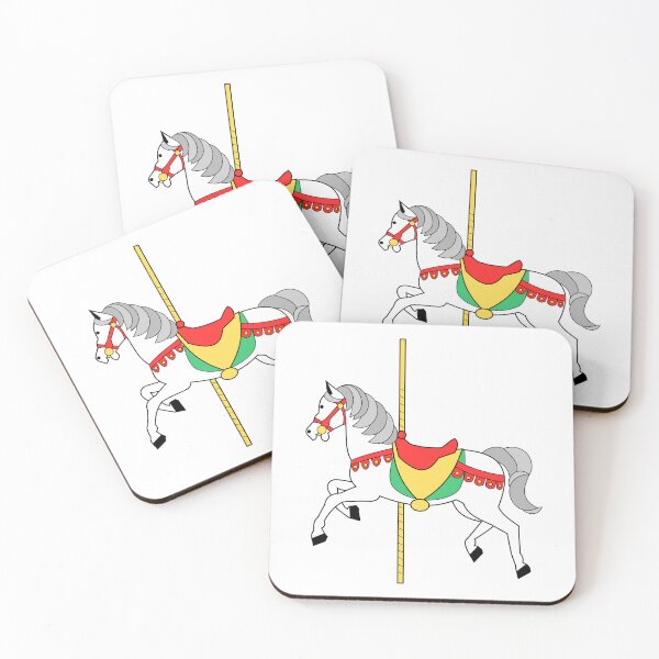 Item preview, White horse carousel designed and sold by ZnDigitalPrints.