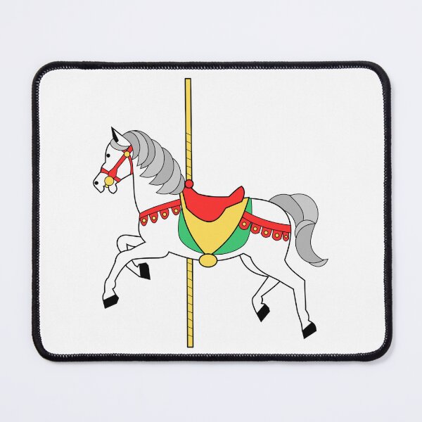 Item preview, White horse carousel designed and sold by ZnDigitalPrints.