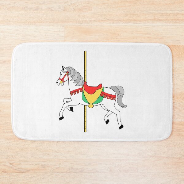Item preview, White horse carousel designed and sold by ZnDigitalPrints.