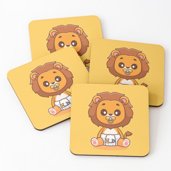 Item preview, Charming Baby Lion with Pacifier and Diaper Cartoon Icon designed and sold by hjian8219.