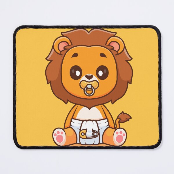 Item preview, Charming Baby Lion with Pacifier and Diaper Cartoon Icon designed and sold by hjian8219.