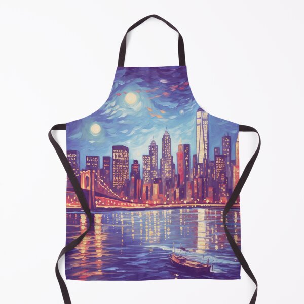 Item preview, New York Skyline, Sunset Blue, AI Generated Art designed and sold by studioSharonKay.