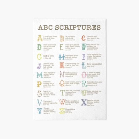 ABC SCRIPTURES (LIGHT) Art Board Print