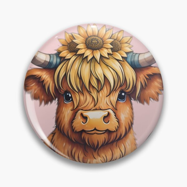 Item preview, Baby Highland cow wearing sunflower crown designed and sold by Nolan6.