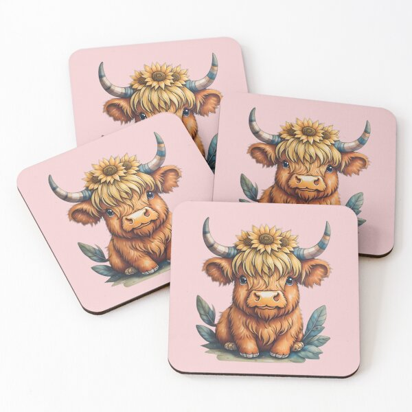Item preview, Baby Highland cow wearing sunflower crown designed and sold by Nolan6.