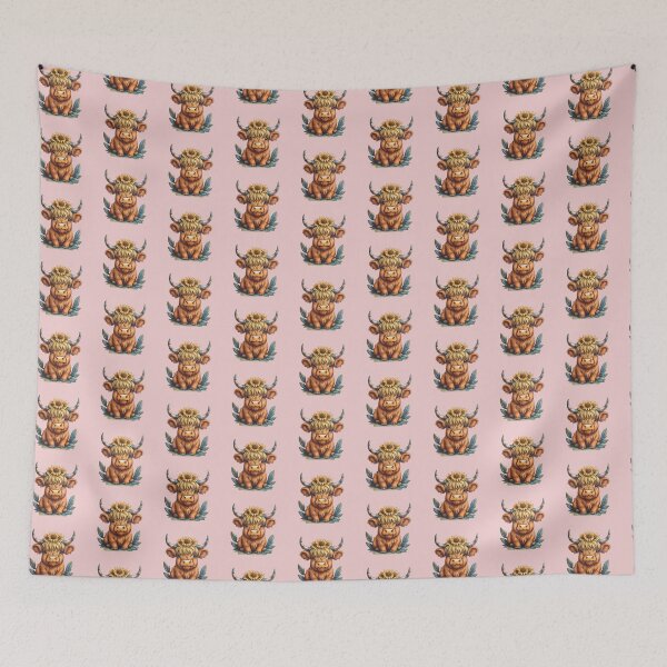 Item preview, Baby Highland cow wearing sunflower crown designed and sold by Nolan6.