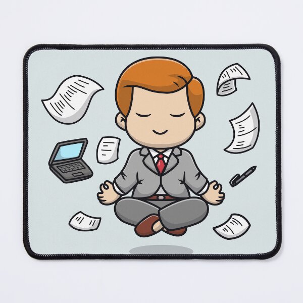 Item preview, Businessman Meditation and Yoga Cartoon Vector Icon designed and sold by hjian8219.