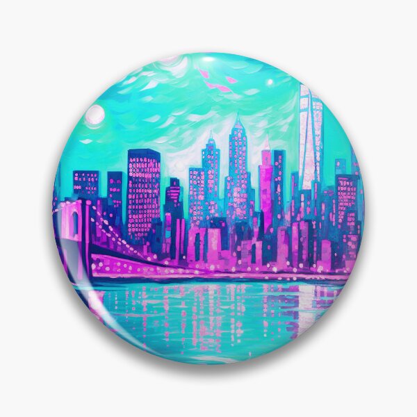 Item preview, New York Skyline, Aquamarine, AI Generated Art designed and sold by studioSharonKay.