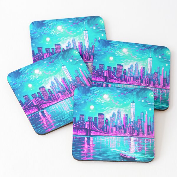 Item preview, New York Skyline, Aquamarine, AI Generated Art designed and sold by studioSharonKay.