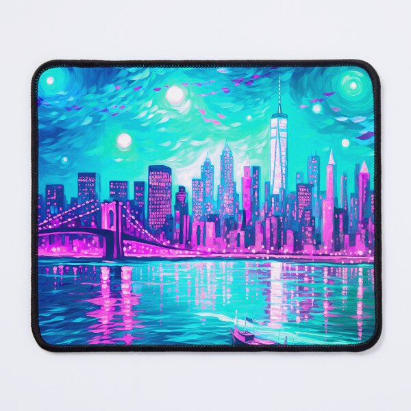 Item preview, New York Skyline, Aquamarine, AI Generated Art designed and sold by studioSharonKay.