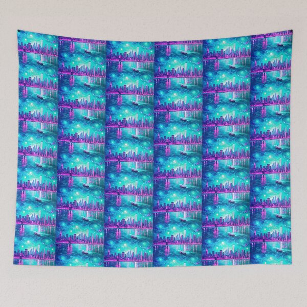 Item preview, New York Skyline, Aquamarine, AI Generated Art designed and sold by studioSharonKay.
