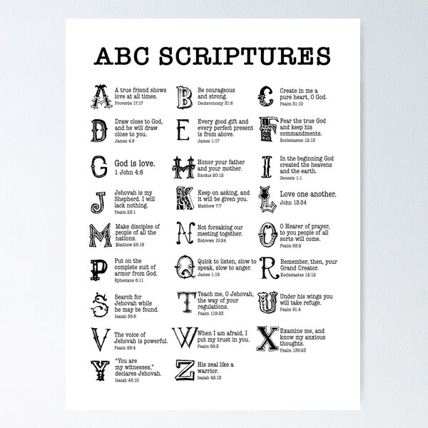 Item preview, ABC SCRIPTURES (BLACK & WHITE) designed and sold by Paper Bee Gift Shop.
