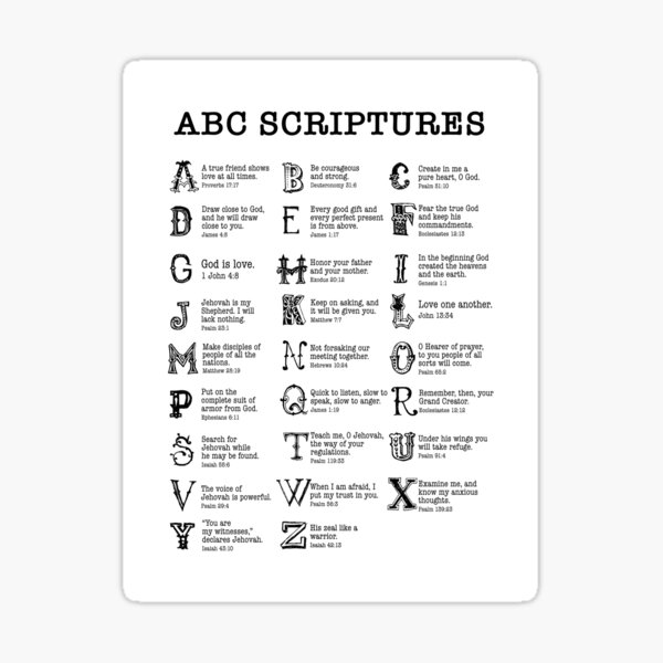 Item preview, ABC SCRIPTURES (BLACK & WHITE) designed and sold by Paper Bee Gift Shop.