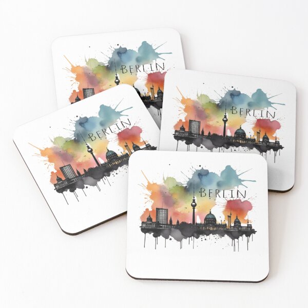 Item preview, Berlin watercolor skyline capital vector designed and sold by Ecmoprints.