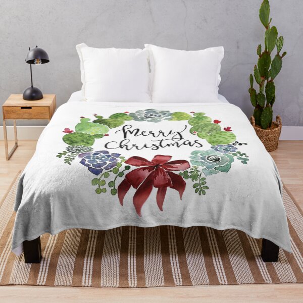 Item preview, Cacti and succulent merry Christmas wreath designed and sold by blursbyai.