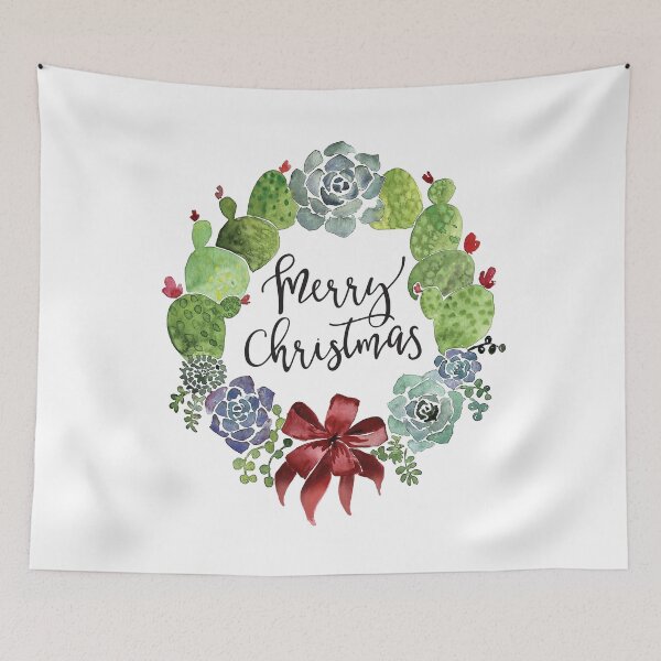 Item preview, Cacti and succulent merry Christmas wreath designed and sold by blursbyai.