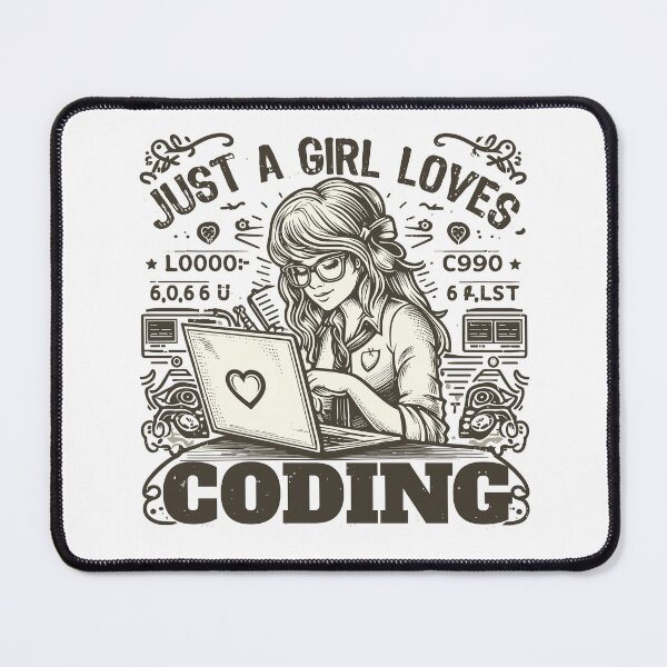 Item preview, girl working with laptop, just girl who love coding designed and sold by ShawishArt.
