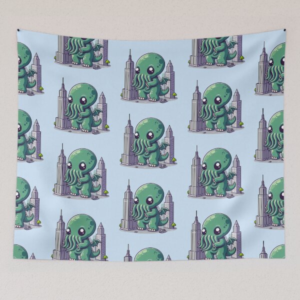 Item preview, Cute-lhu attack the city! Cthulhu designed and sold by QuickSticker.