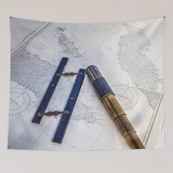 Item preview, Antique Capt Field Parallel Maritime Ruler And Telescope designed and sold by Paul Thompson Photography.