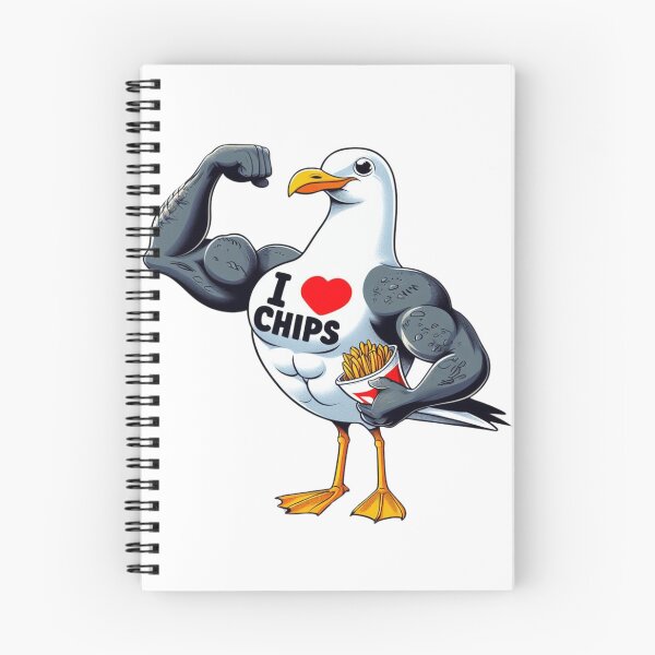 Item preview, Muscly Seagull with chips designed and sold by Carly Gough.