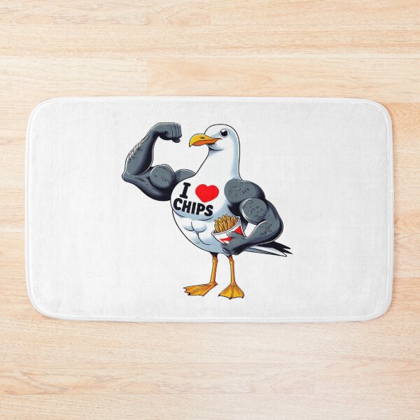 Item preview, Muscly Seagull with chips designed and sold by Carly Gough.