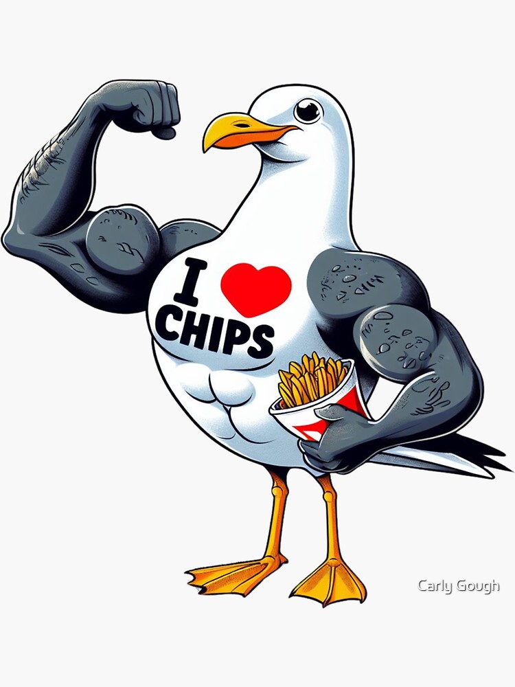 Muscly Seagull with chips