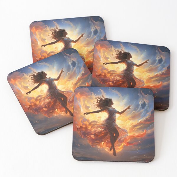 Item preview, Woman flying through the sky while doing a jig designed and sold by AI-Only Creations.