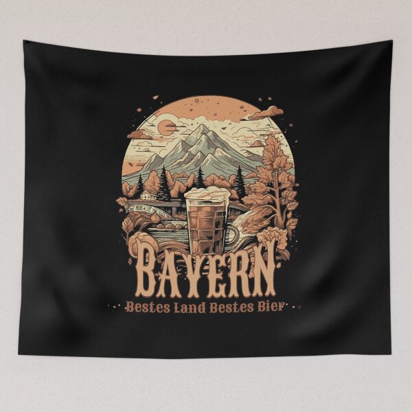 Item preview, Bavaria Best Country Best Beer Beer glass with mountain landscape designed and sold by Ecmoprints.
