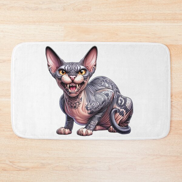 Item preview, Angry Sphynx with tattoos designed and sold by Carly Gough.