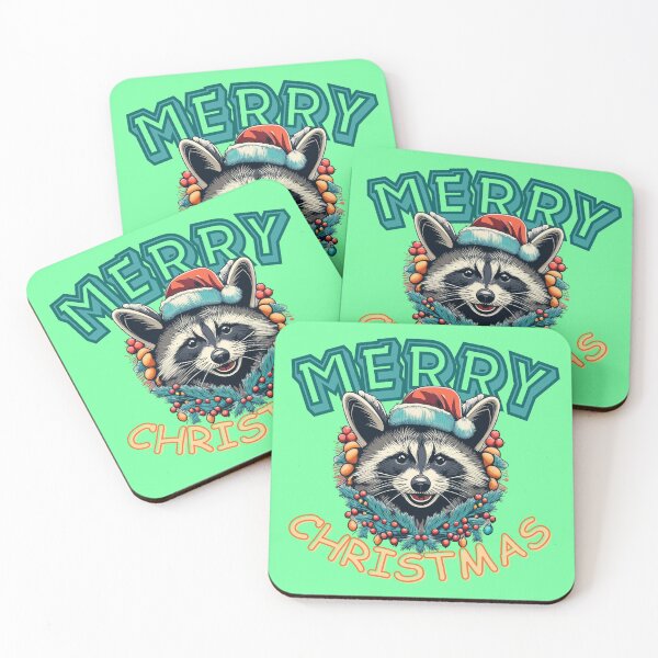 Item preview, Merry christmas from racoon designed and sold by GettyFromBetty.