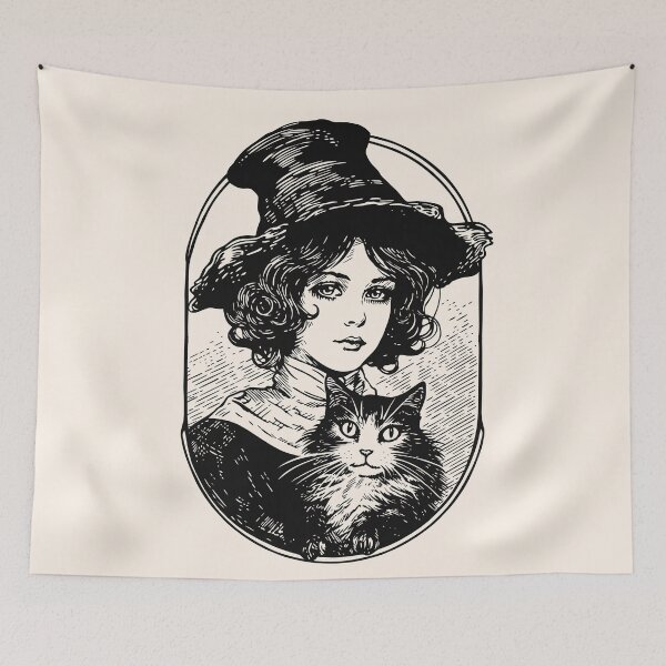 Item preview, Victorian Witch and Cat designed and sold by daianaart.