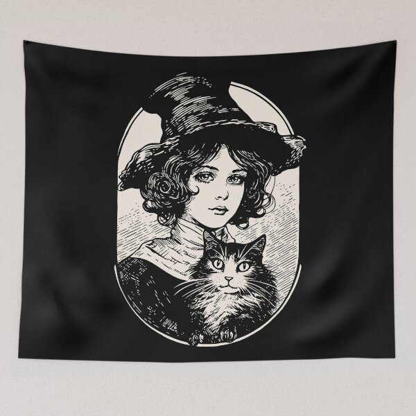 Item preview, Victorian Witch and Cat designed and sold by daianaart.